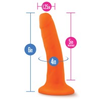 Blush Neo Dildo de Densidad Dual de 6 Pulgadas Naranja Neón