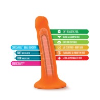 Blush Neo Dildo de Densidad Dual de 6 Pulgadas Naranja Neón