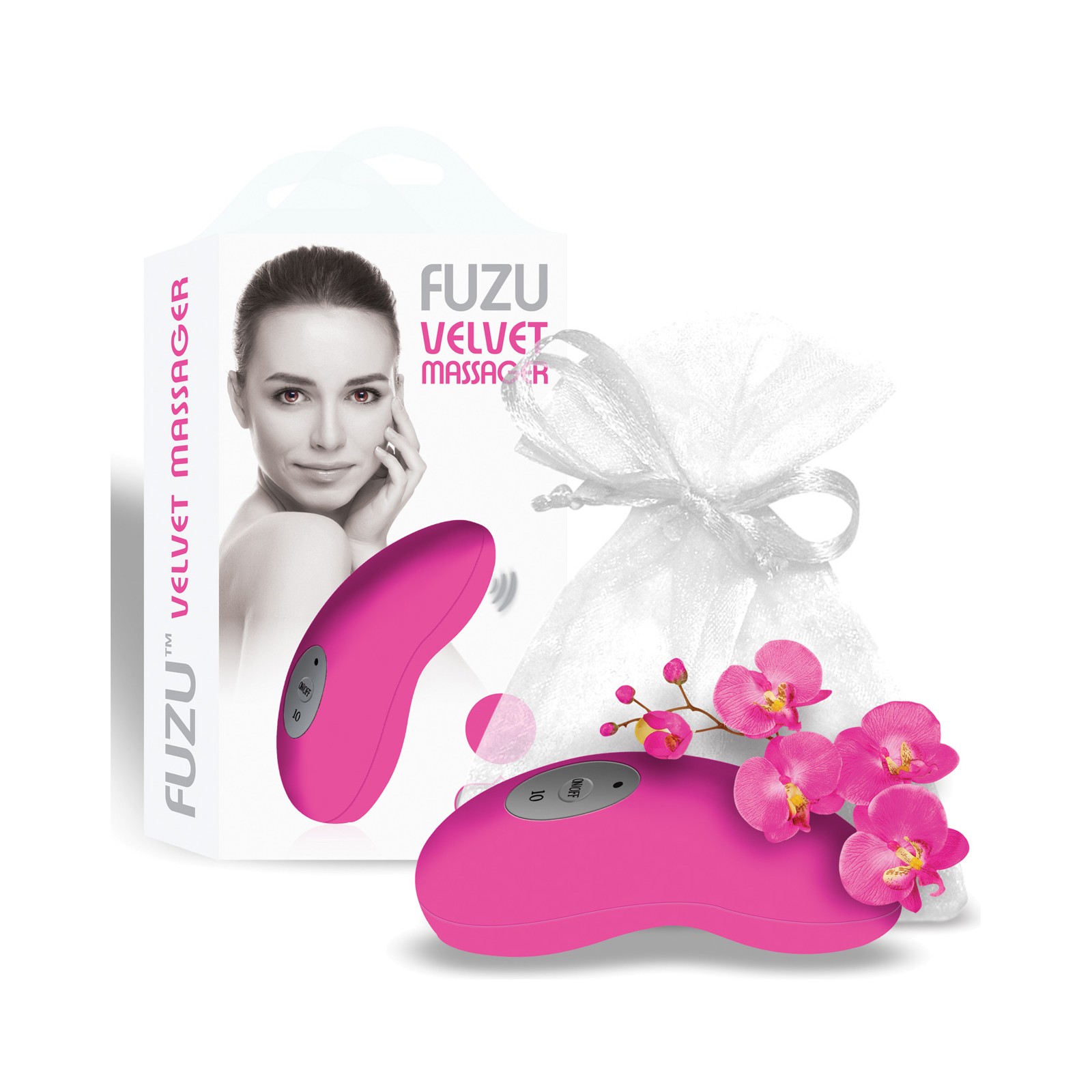 Fuzu Velvet Massager in Neon Pink