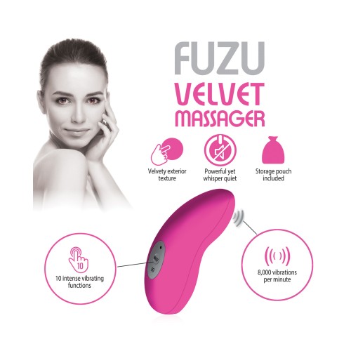 Fuzu Velvet Massager in Neon Pink