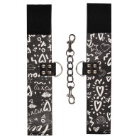 Shots Ouch Street Art Fashion Hand Cuffs - Black