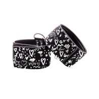 Ouch Love Street Art Ankle Cuffs Black