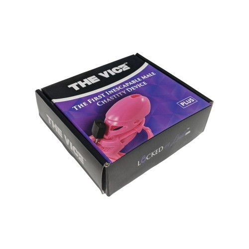 Locked In Lust The Vice Plus Male Chastity Cage - Pink