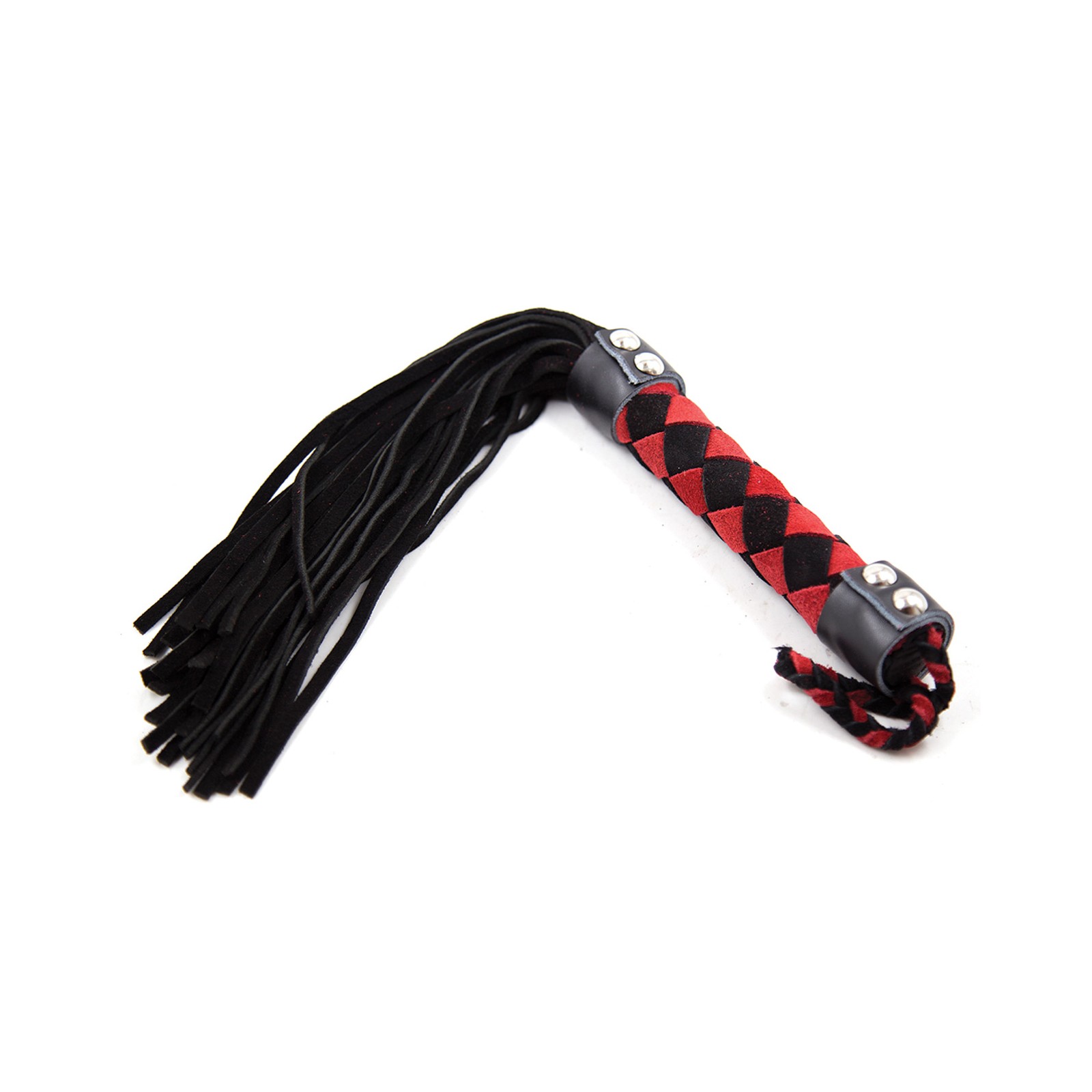 Flogger de Cuero Plesur - Negro/Rojo 15 Pulgadas