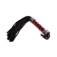 Flogger de Cuero Plesur - Negro/Rojo 15 Pulgadas