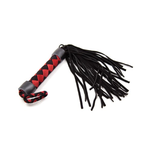 Flogger de Cuero Plesur - Negro/Rojo 15 Pulgadas