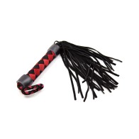 Flogger de Cuero Plesur - Negro/Rojo 15 Pulgadas