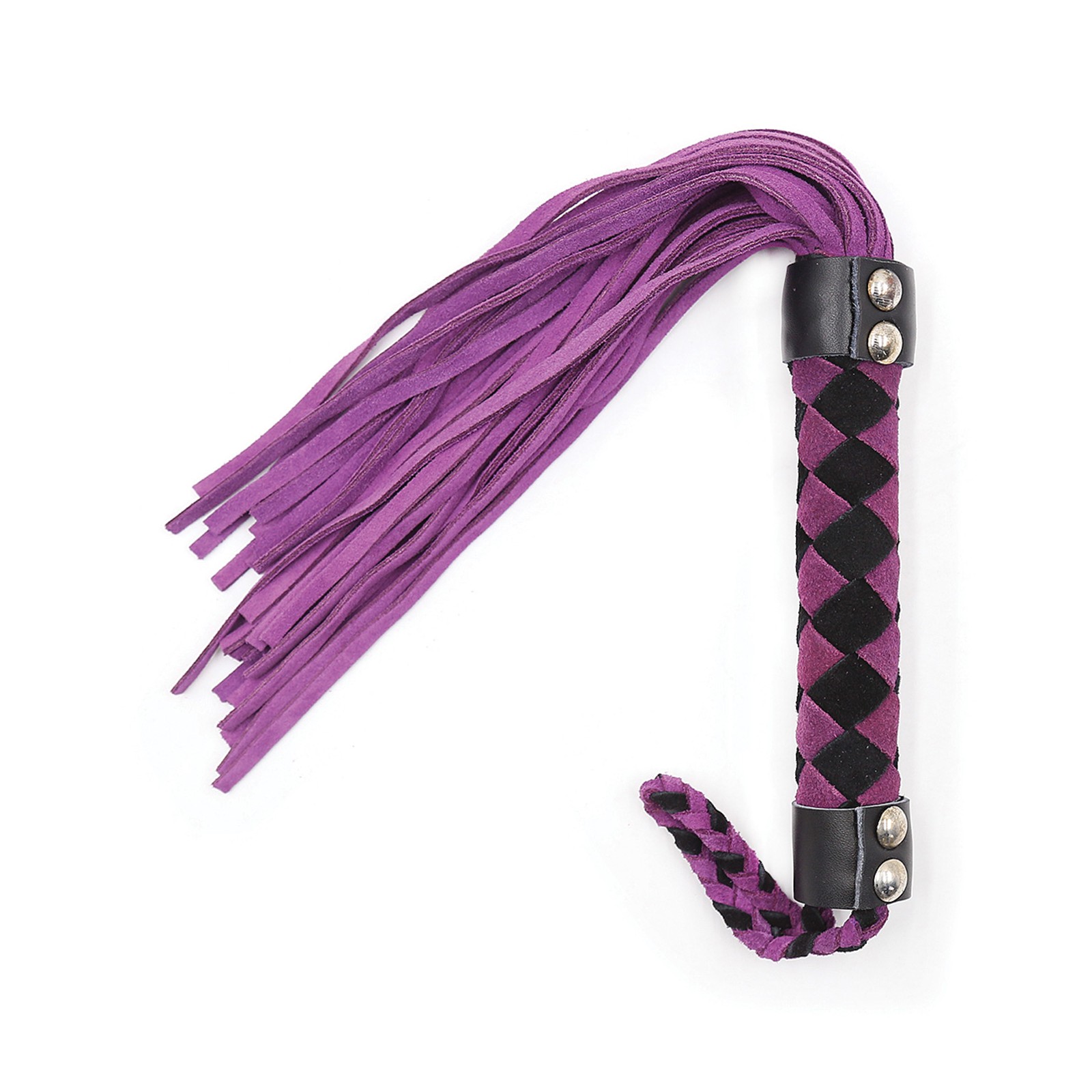 Plesur 15 Inch Leather Flogger Purple - Sensual Impact Toy