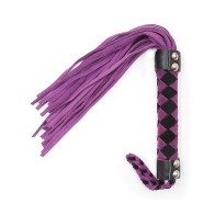 Plesur 15 Inch Leather Flogger Purple - Sensual Impact Toy