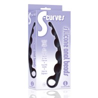 The 9's S-Curved Silicone Anal Beads