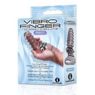 The 9's Vibrofinger Ribbed Massager - Grey