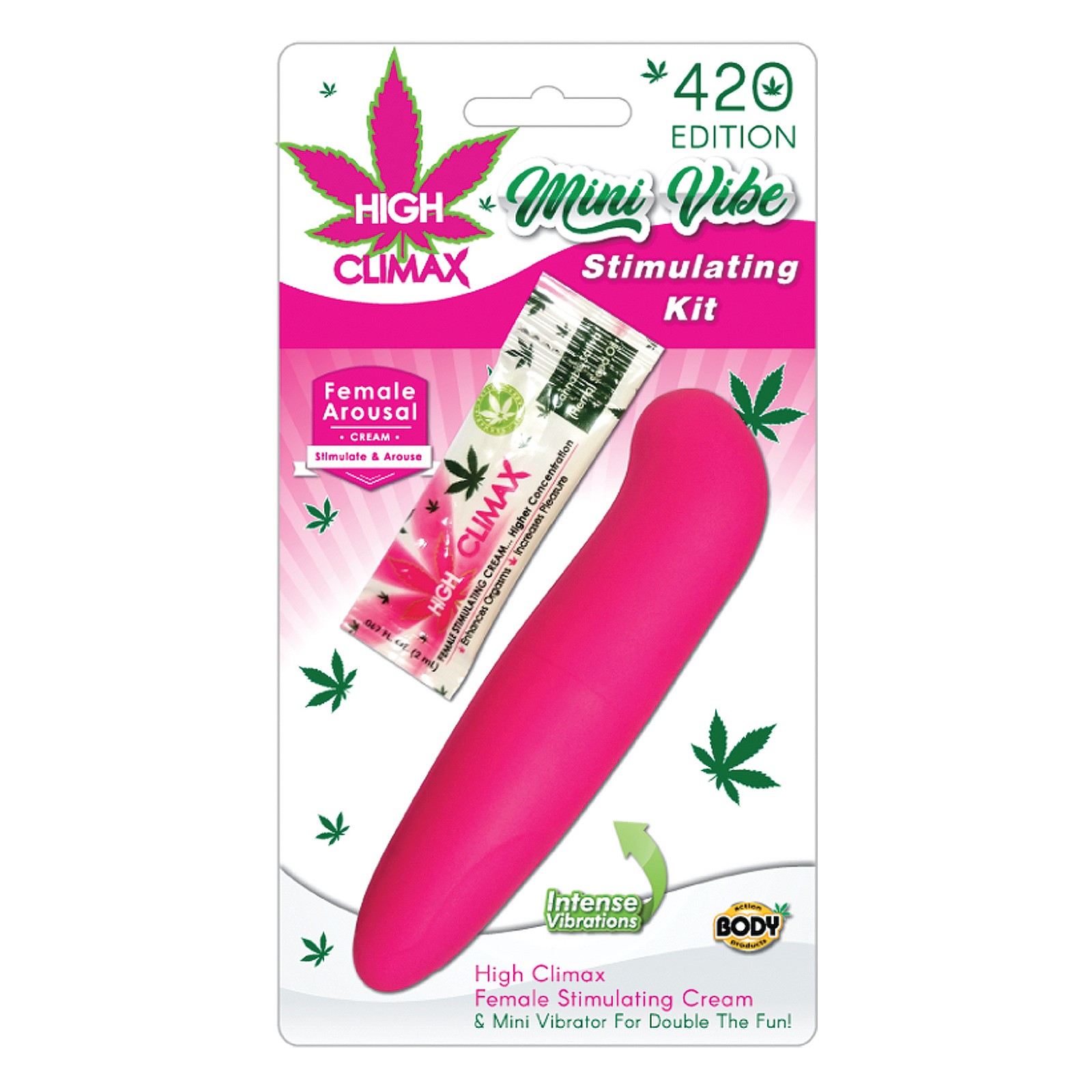 High Climax Mini Vibe Kit Hemp Oil Pink