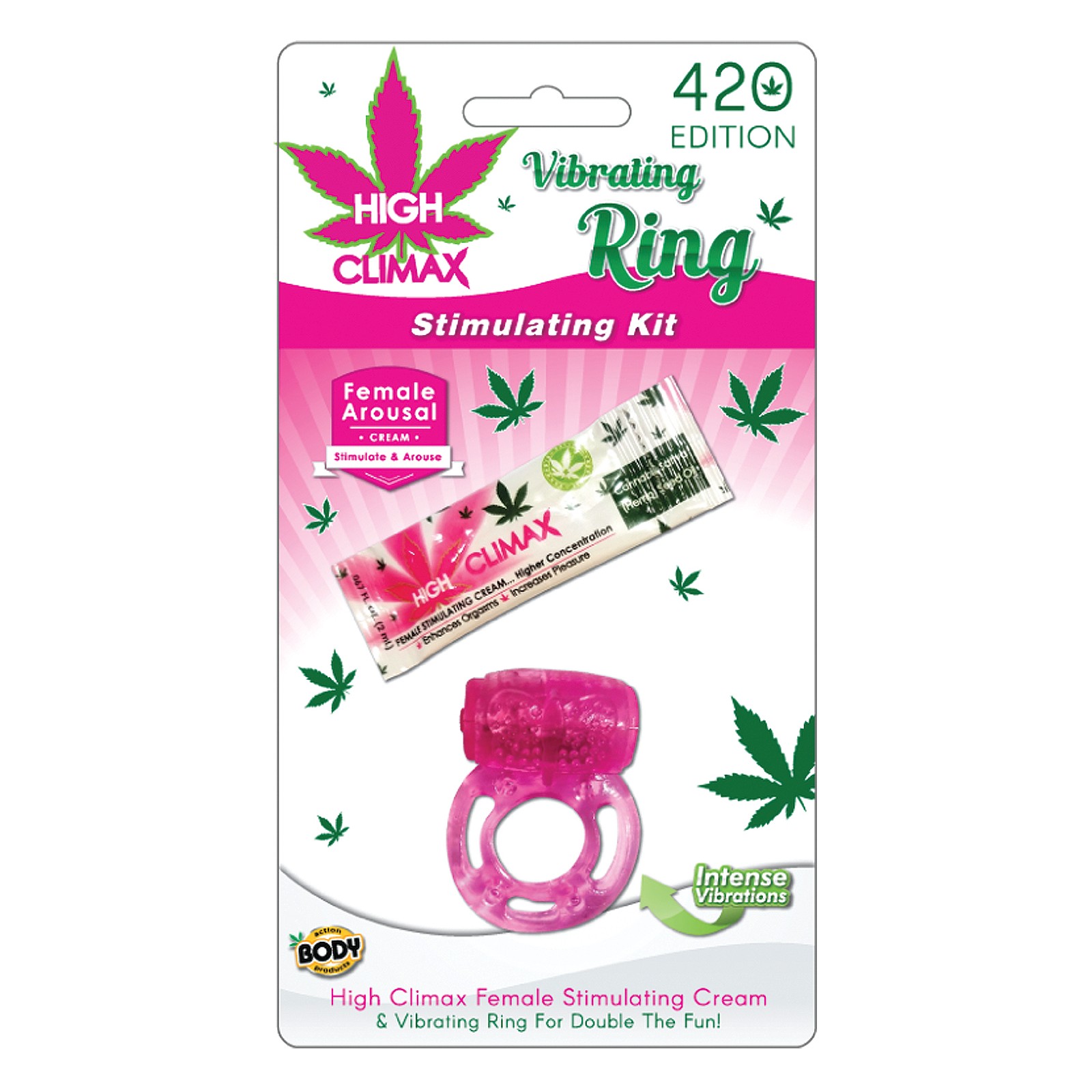 High Climax Vibrating Ring with Hemp Seed Oil Kit