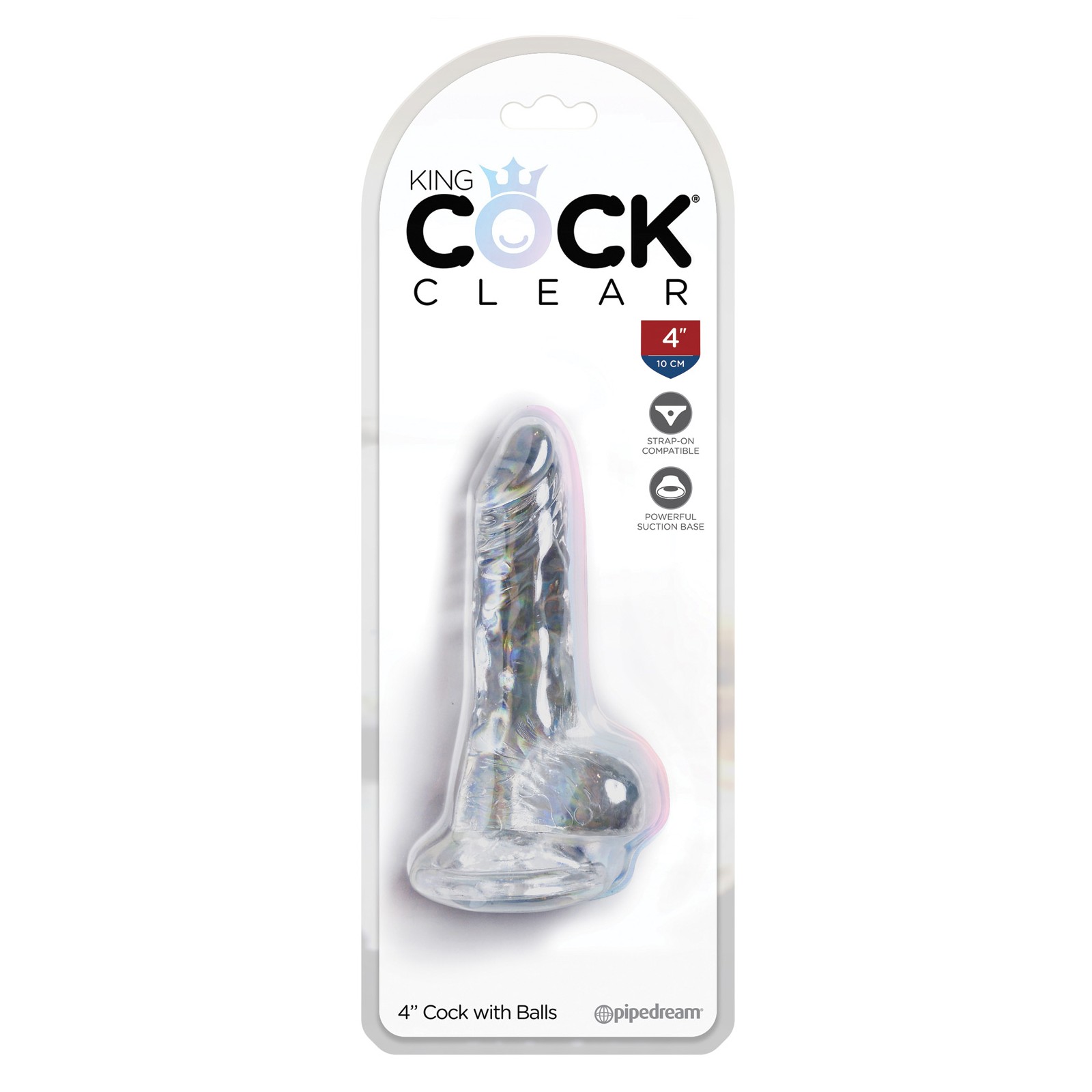 King Cock Clear 4 Inch Dildo with Suction Cup