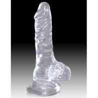 Dildo King Cock Clear de 4 Pulgadas con Base de Succión