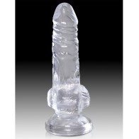 Dildo King Cock Clear de 4 Pulgadas con Base de Succión