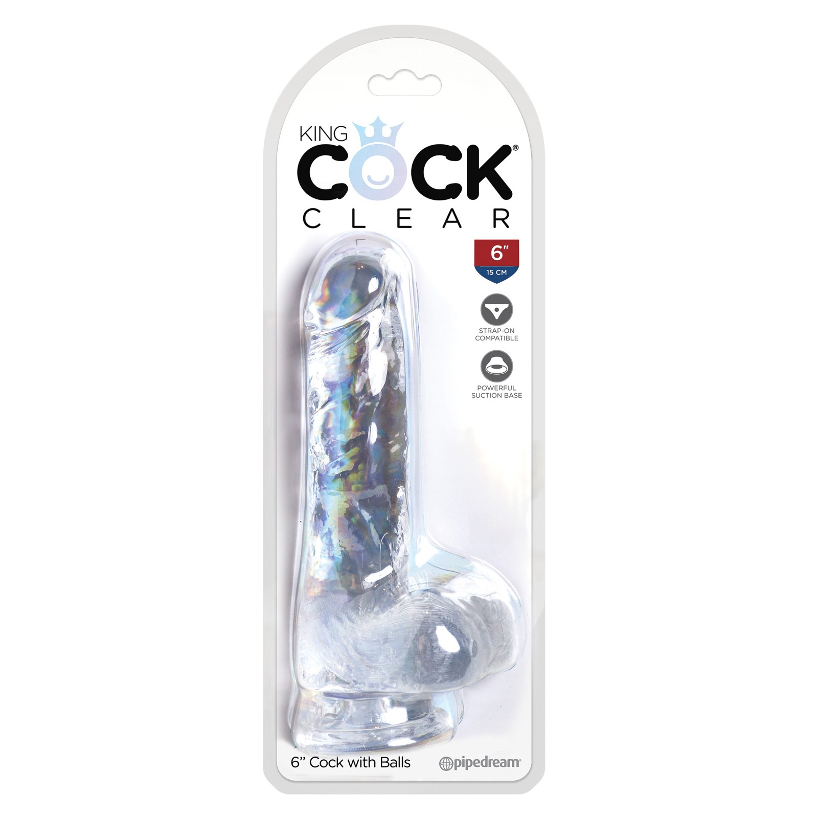 King Cock Clear Realistic Dildo with Balls