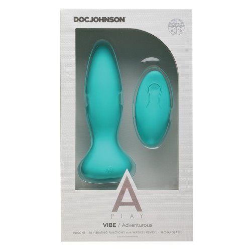 A Play Rechargeable Silicone Anal Plug Remote Teal