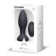 A Play Rechargeable Silicone Anal Plug with Remote - Black