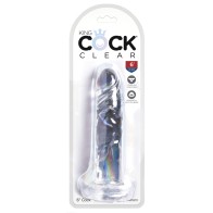 King Cock Dildo Transparente de 6 Pulgadas para Placer Supremo