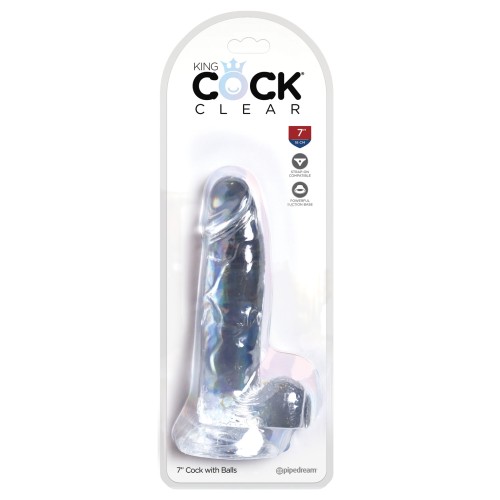 Pene Transparentes King Cock 7 pulgadas con Testículos