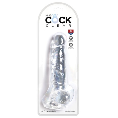 King Cock Clear 8 Inch Realistic Dildo