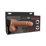 Fetish Fantasy 7" Hollow Rechargeable Strap-On with Remote - Tan