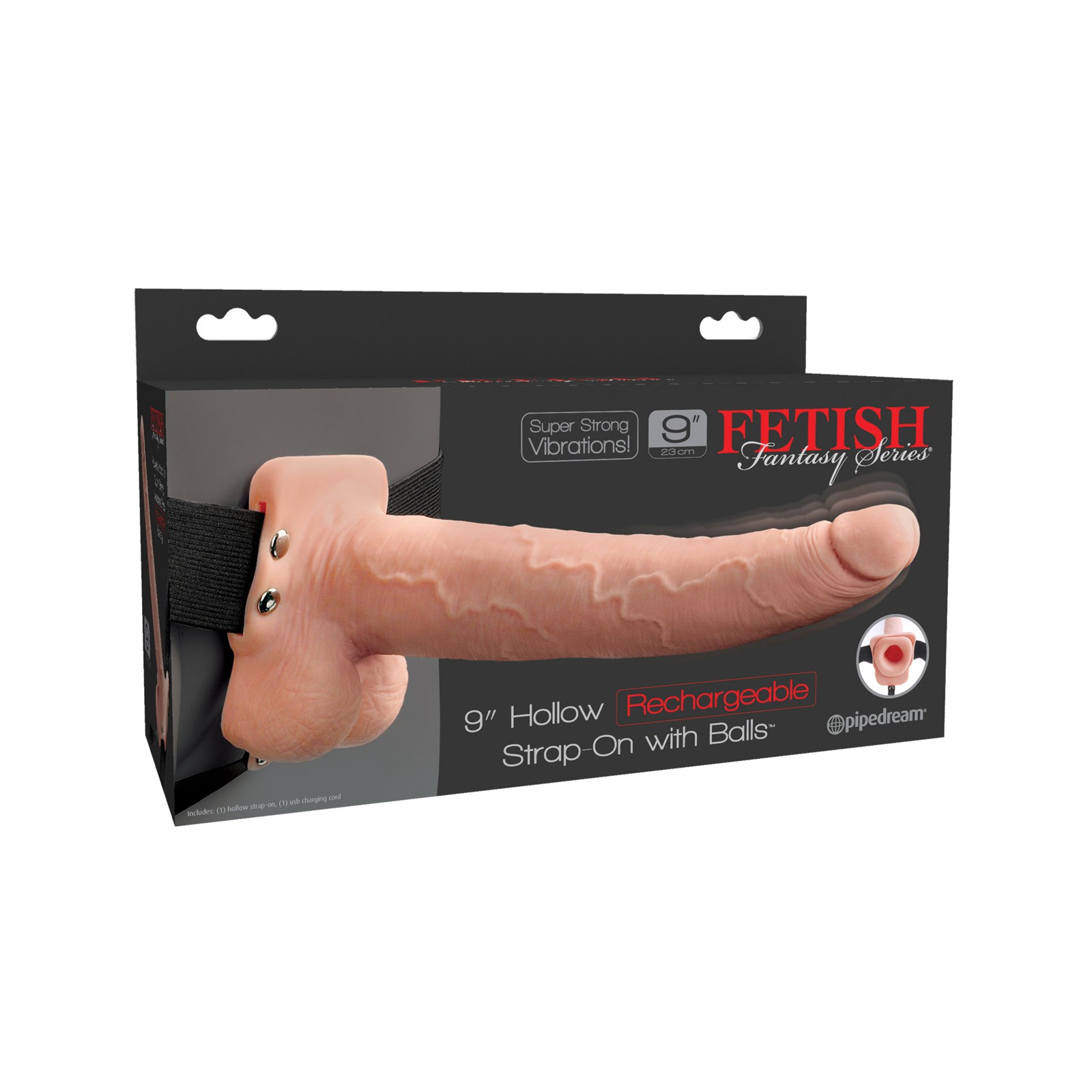 Fetish Fantasy 9 Inch Hollow Rechargeable Strap-On Flesh