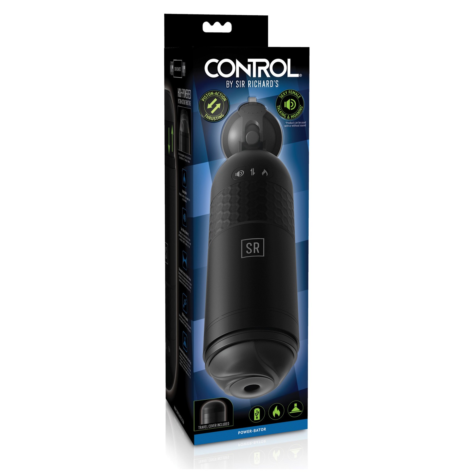 Sir Richards Control Power-Bator con Hablar y Gemidos Negro