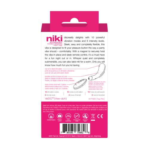 VeDO Niki Vibrador de Panty Recargable Rosa Foxy