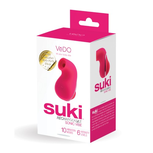 Sucker Vibrante Recargable VeDO Suki - Rosa Foxy para Placer Intenso