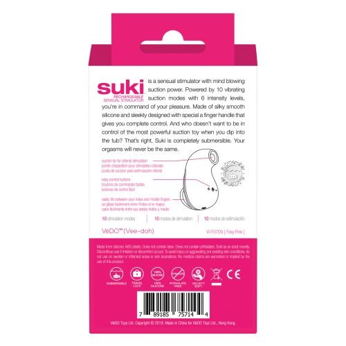 Sucker Vibrante Recargable VeDO Suki - Rosa Foxy para Placer Intenso