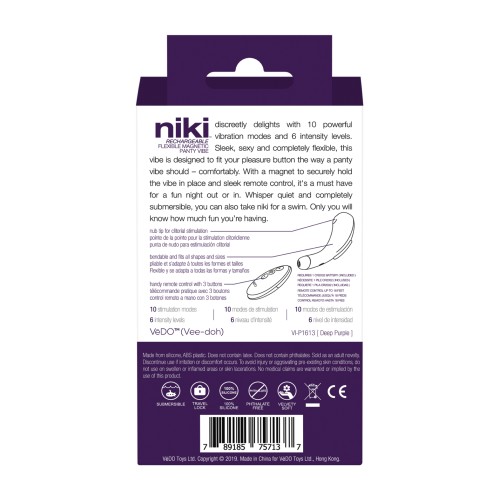 Vibrador de Panty Recargable VeDO Niki - Placer Discreto