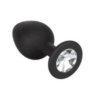 Kit de Plugs Anales de Silicona con Gemas - Negro