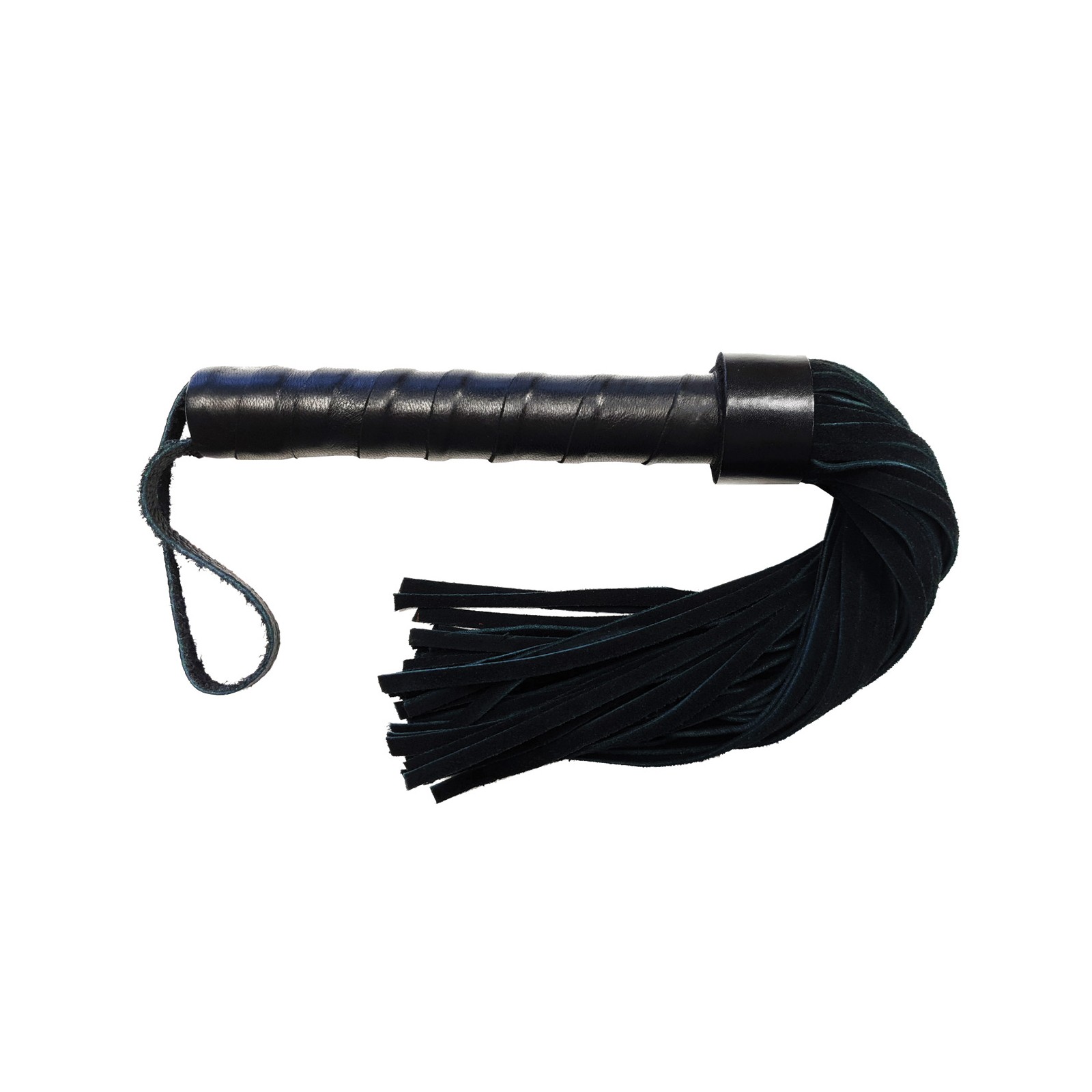 Rouge Suede Flogger with Leather Handle - Black