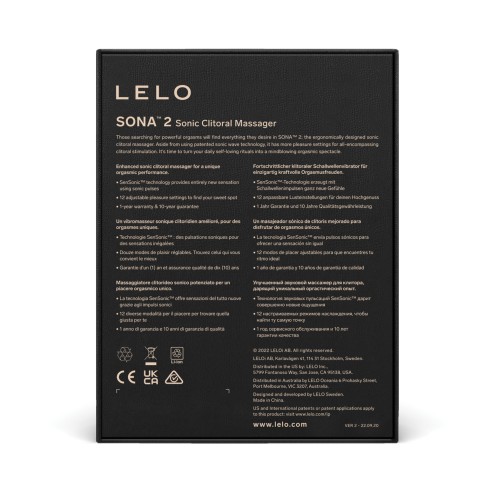 LELO Sona 2 Rechargeable Clitoral Stimulator - Black