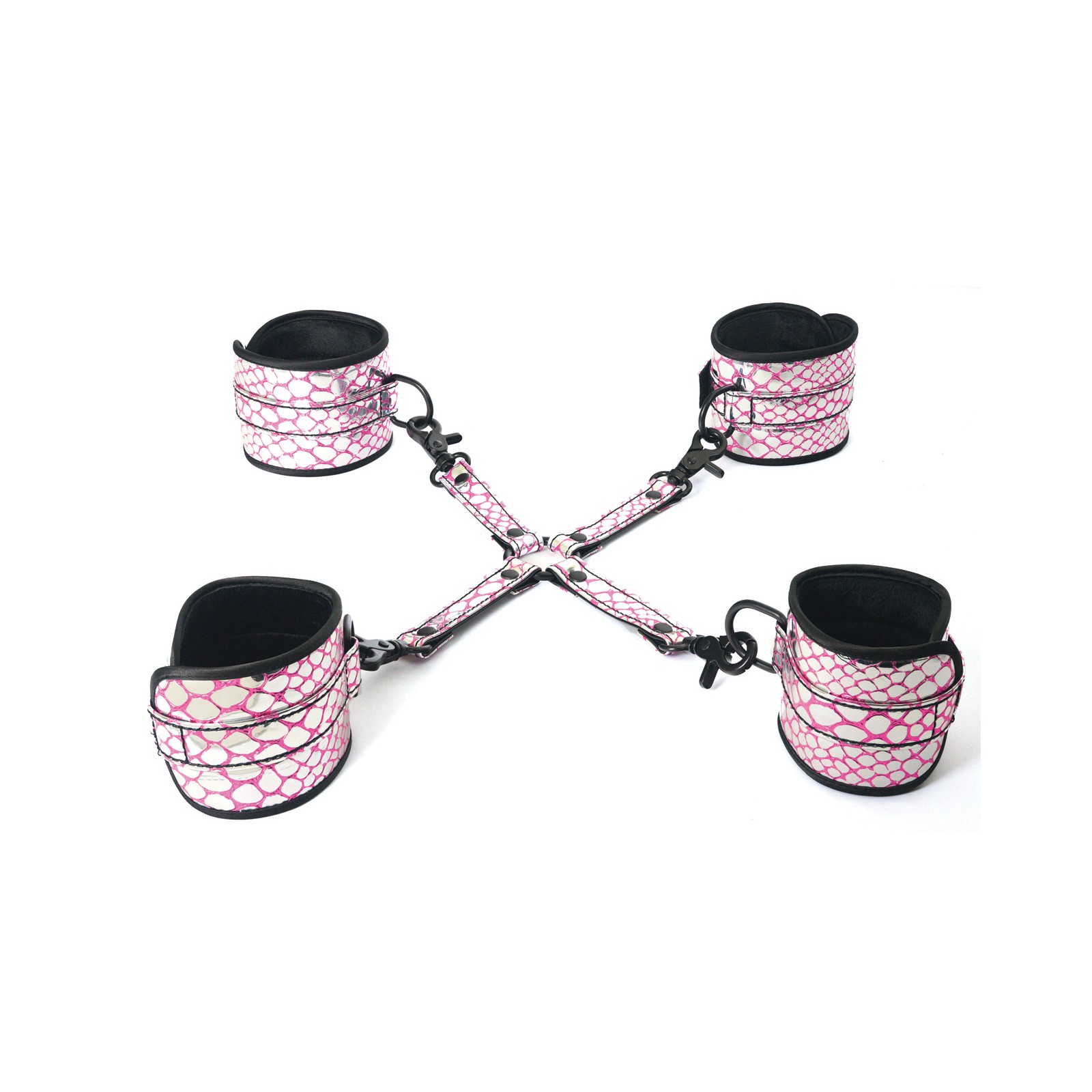 Restricciones de Cuero Sintético Spartacus Hog Tie Rosa