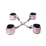 Restricciones de Cuero Sintético Spartacus Hog Tie Rosa