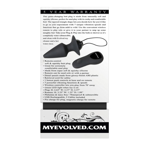 Evolved Plug & Play Plug Anal Remoto Negro