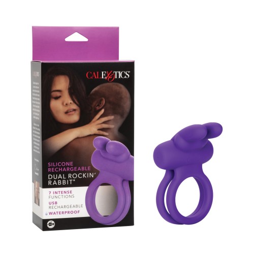 Silicone Rechargeable Rockin' Rabbit Enhancer - Purple