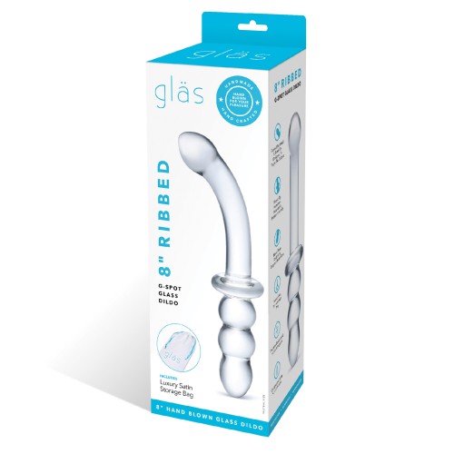 Dildo de Cristal con Relieves para G-Spot para Placer Supremo