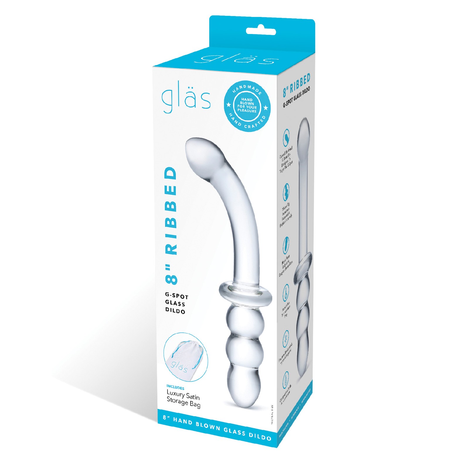 Dildo de Cristal con Relieves para G-Spot para Placer Supremo