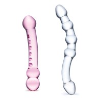 Glas 2 Pc Double Pleasure Glass Dildo Set