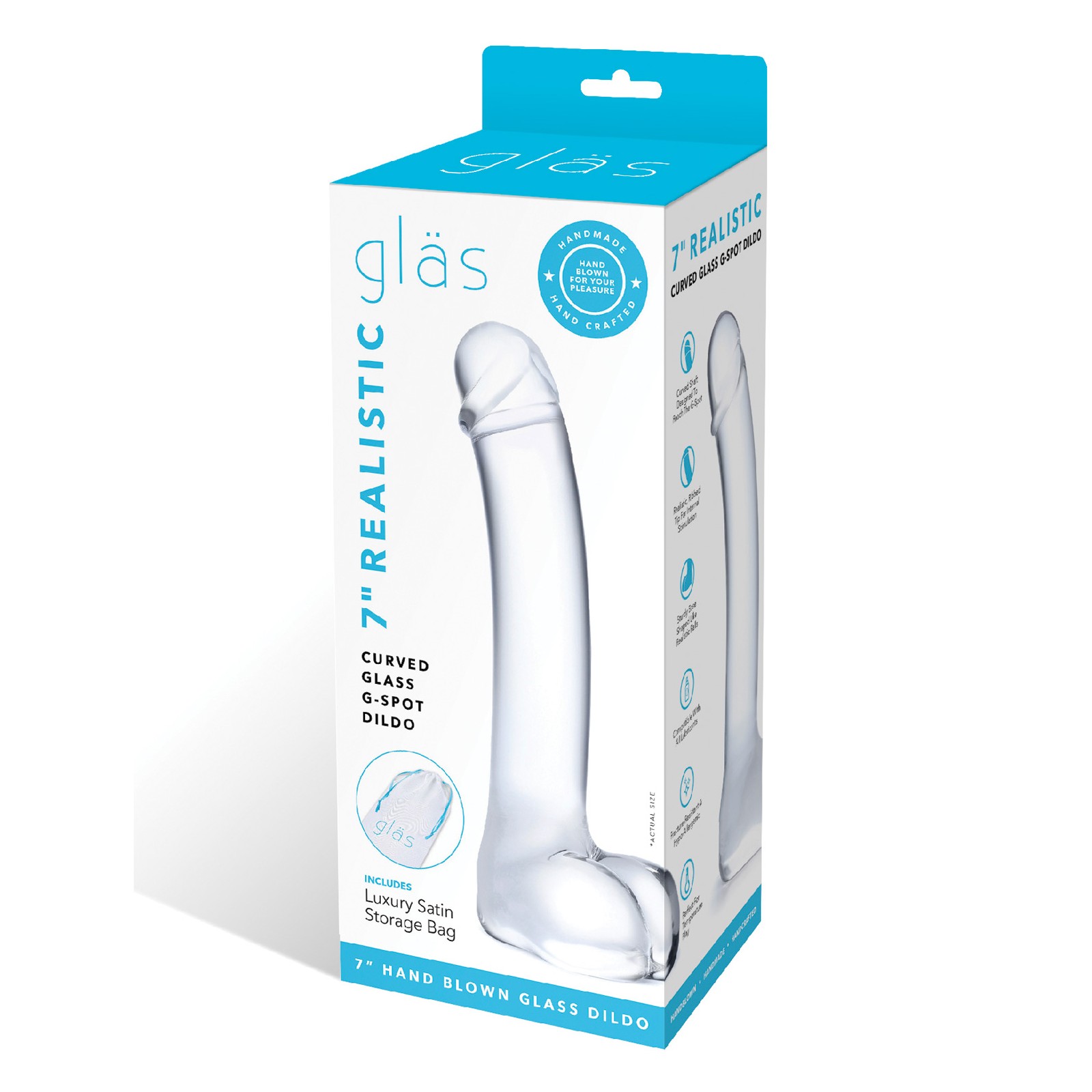 Glas 7 Inch Realistic Curved Glass G Spot Dildo