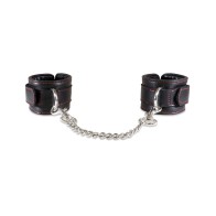 Sultra Lambskin Handcuffs with Chain Black