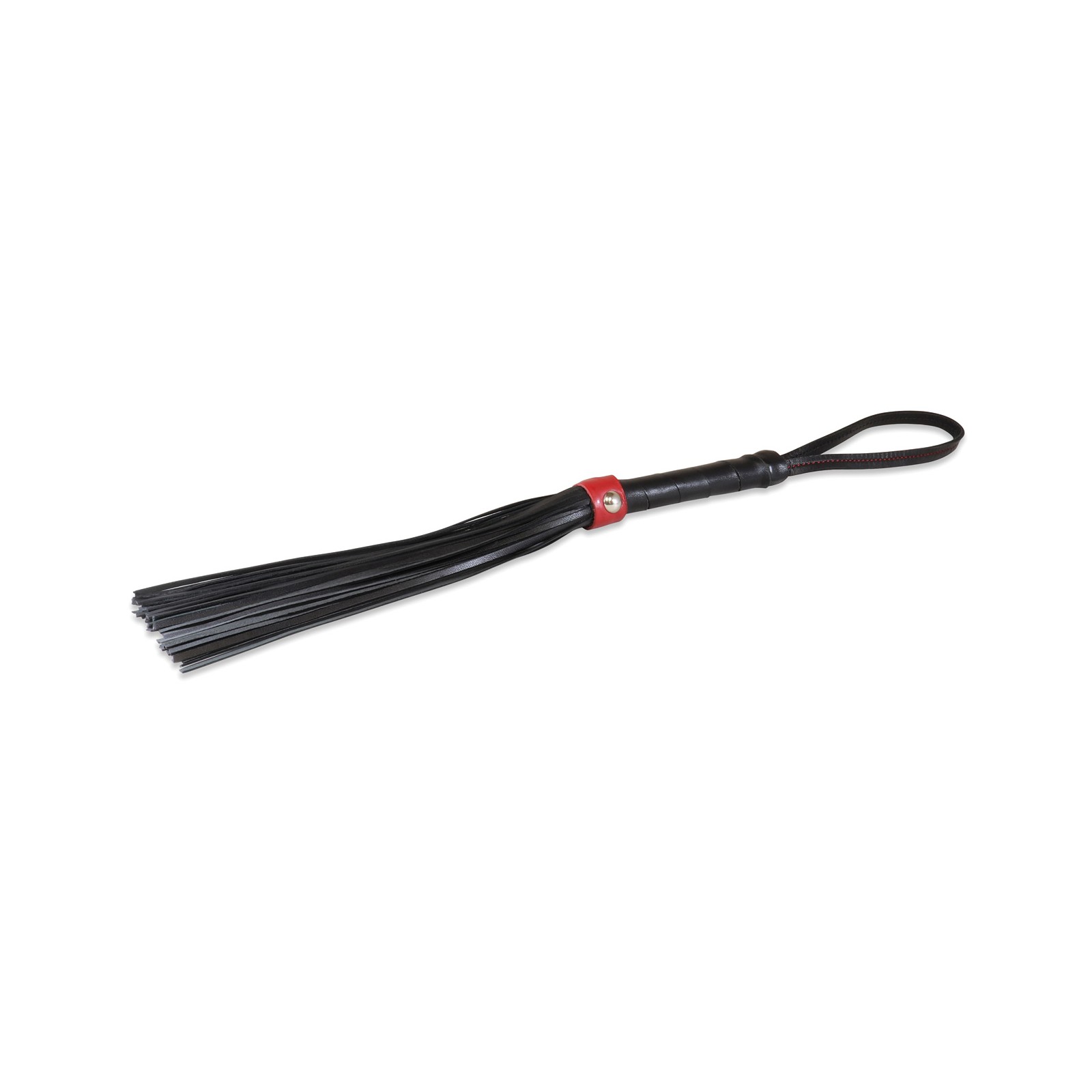 Flogger de Piel de Cordero Sultra de 14" - Negro/Rojo