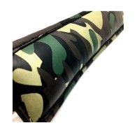 Sensual Sin Leather Padded Wrist Cuffs - Camo Piping