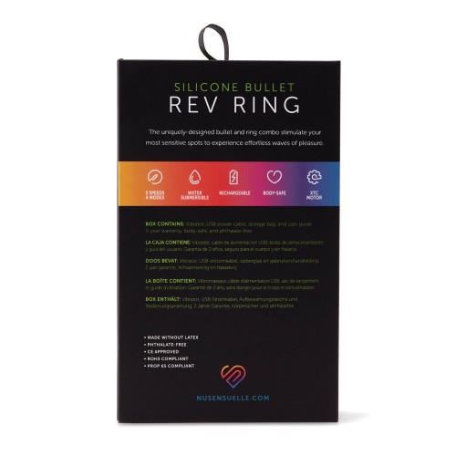 Nu Sensuelle Rev Silicone Bullet Ring - Black