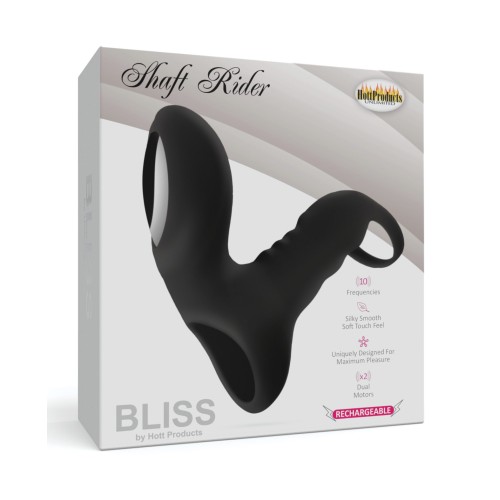 Bliss Shaft Rider Anillo Vibrador con Manga Negro