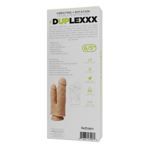 Dildo Doble Vibrante y Rotatorio Skinsations Duplexx - Flesh